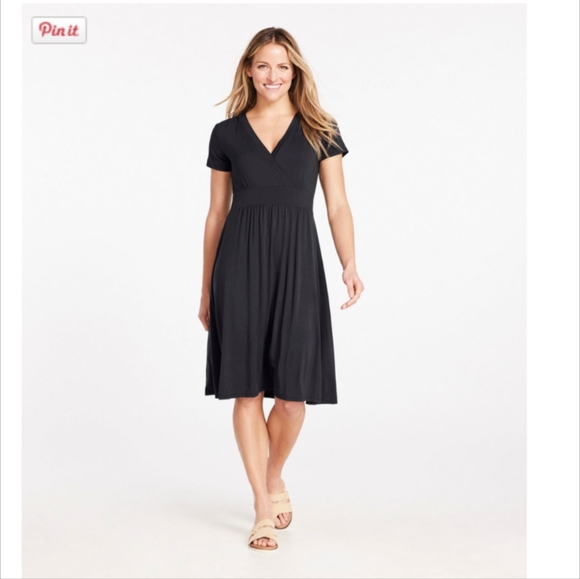 L.L. Bean Black A-line Jersey Dress - Picture 3 of 8